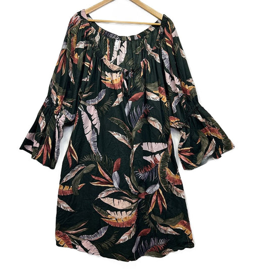 Target Green Palm Print Cotton Dress - Size 24