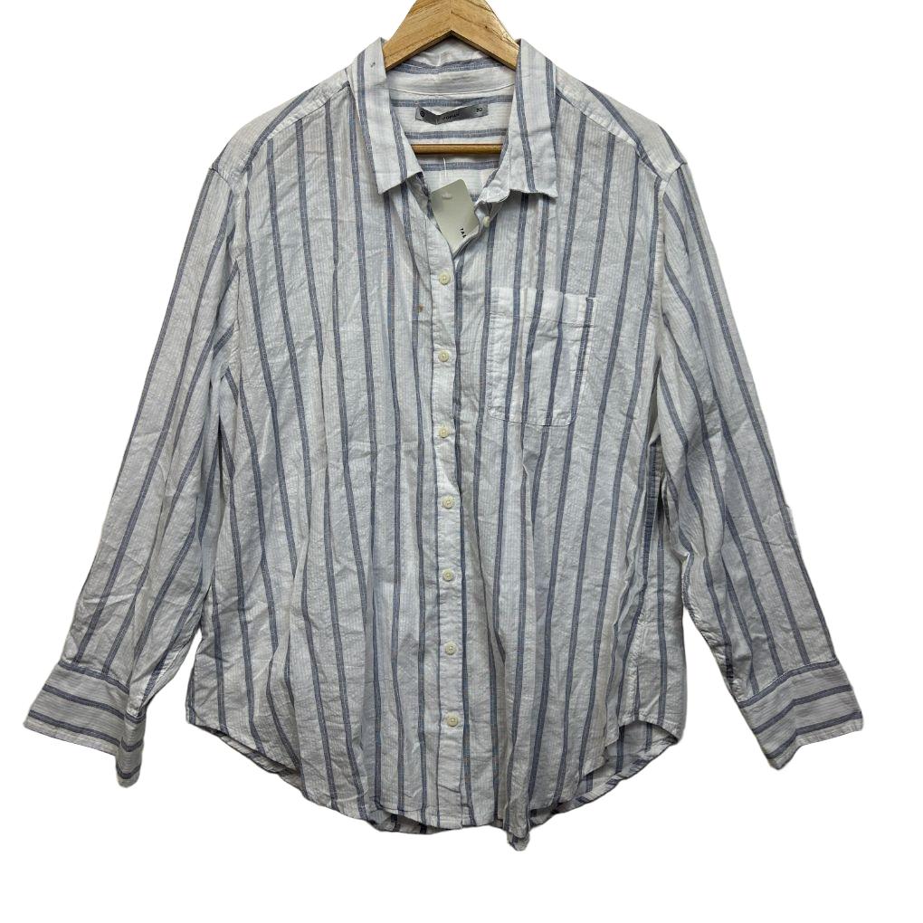 Target Grey Stripe Cotton Shirt - Size 20