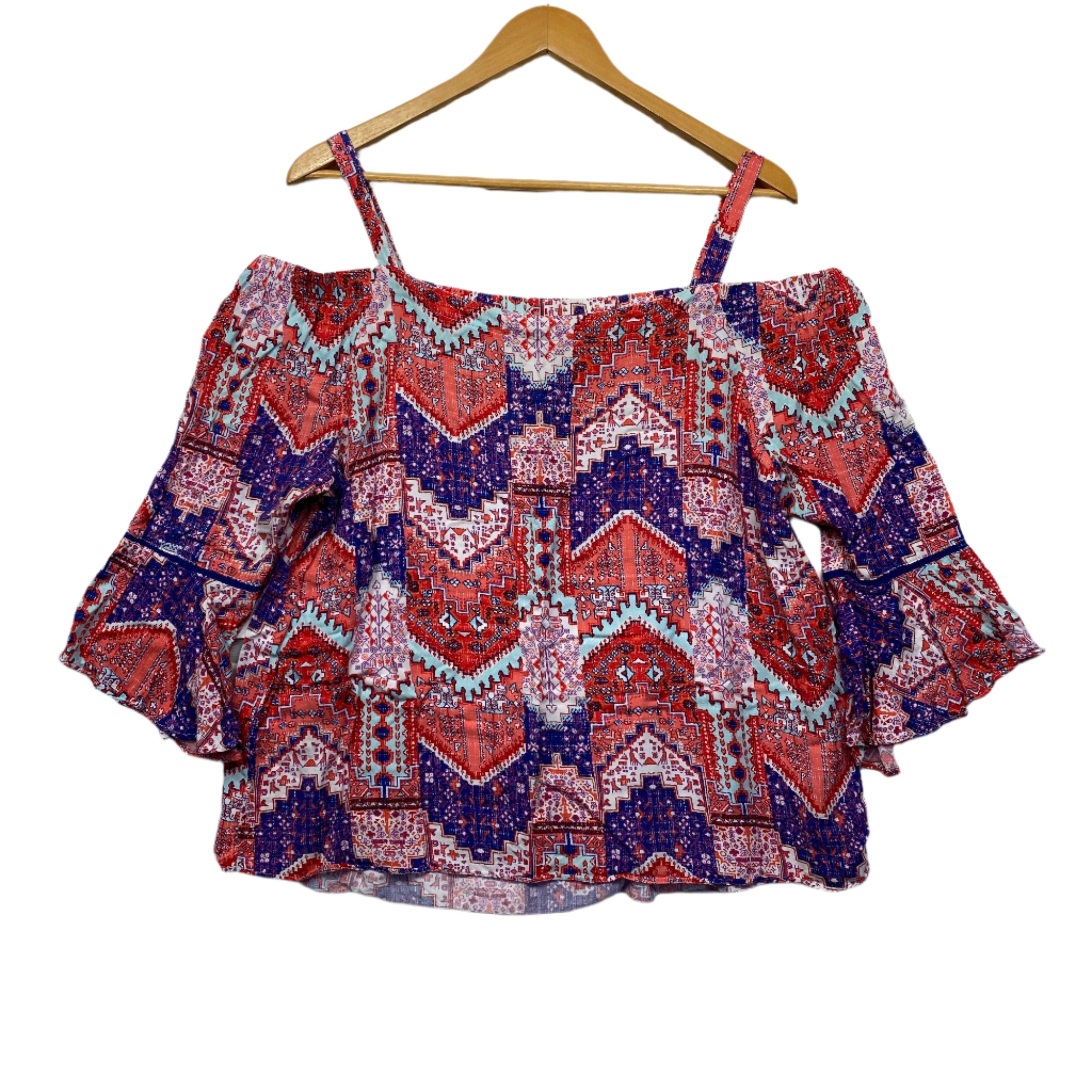 Target Multicoloured Off Shoulder Top - Size 16