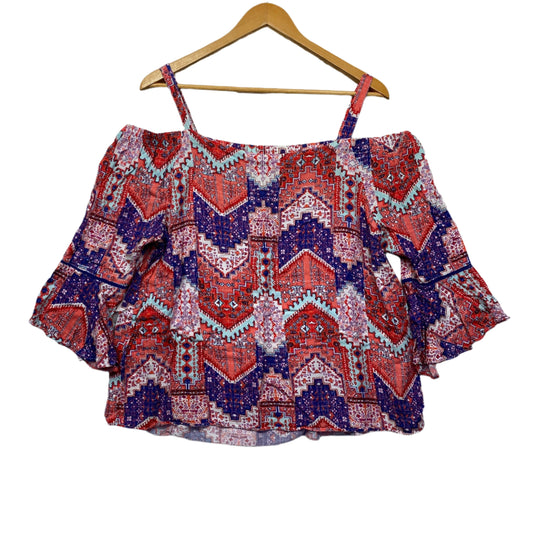 Target Multicoloured Off Shoulder Top - Size 16