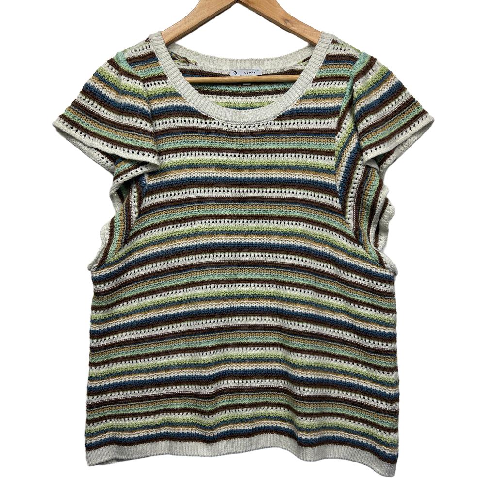Target Multicoloured Striped Cotton Knit Top - Size XL