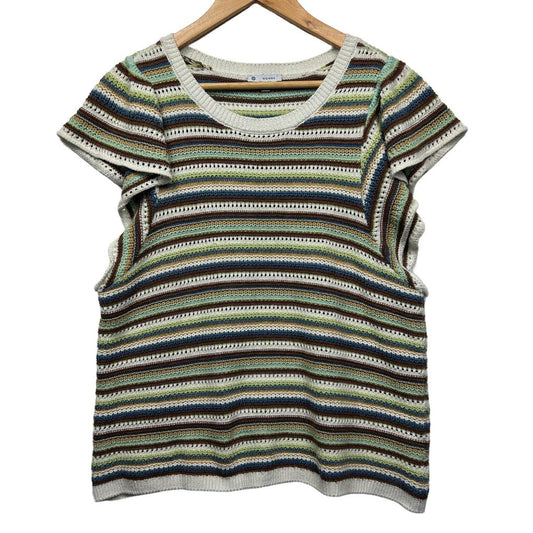 Target Multicoloured Striped Cotton Knit Top - Size XL
