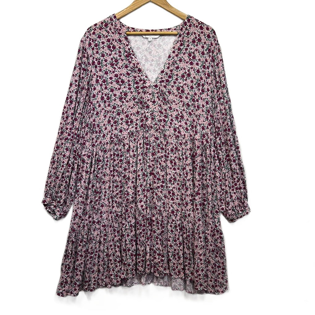 Target Pink Floral Long Sleeve Dress - Size 18