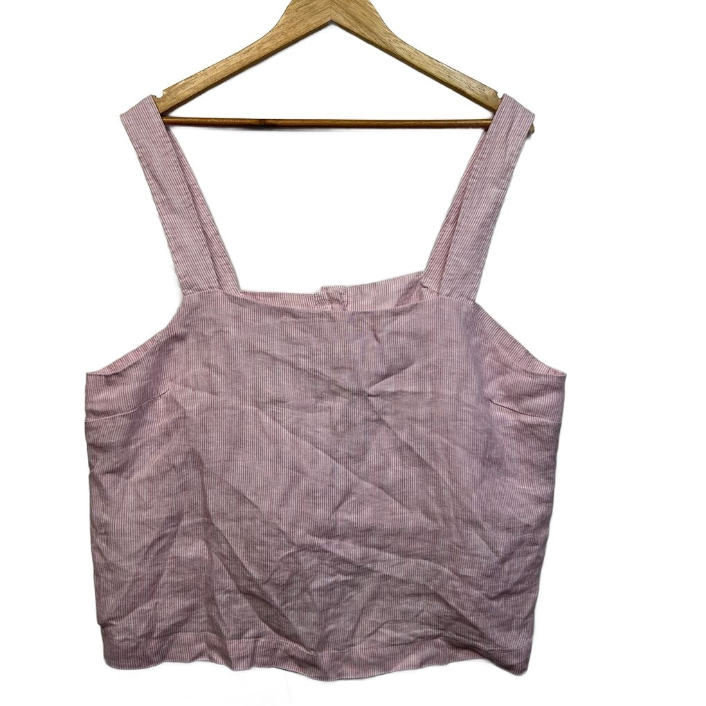 Target Pink Stripe Linen Cami Top - Size 18