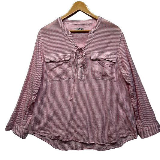 Target Pink Striped Cotton Shirt - Size 18