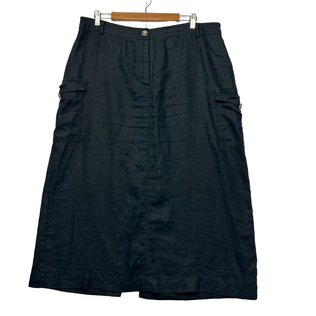 Target Woman Black Linen Skirt - Size 18