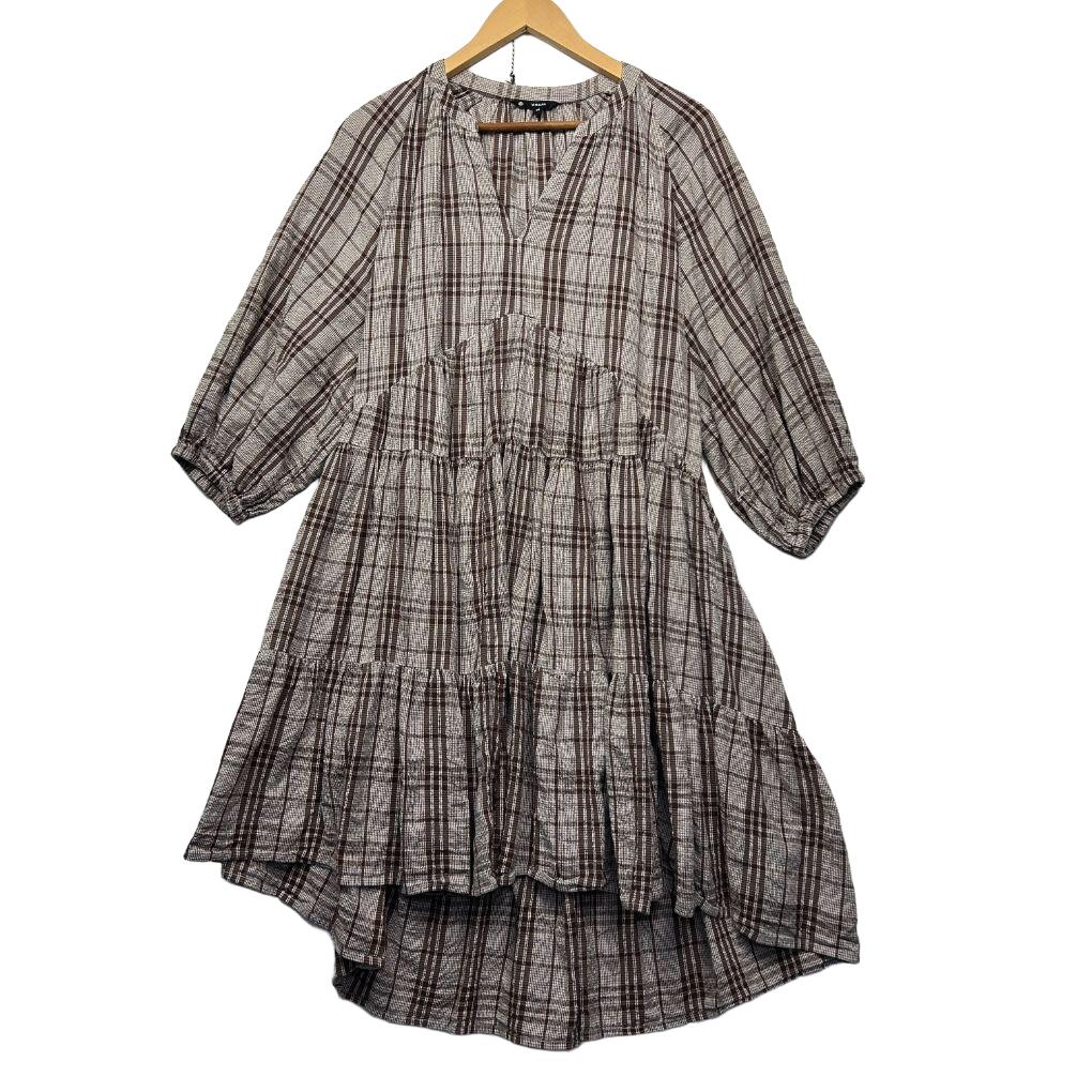 Target Woman Brown Check Cotton Dress - Size 14