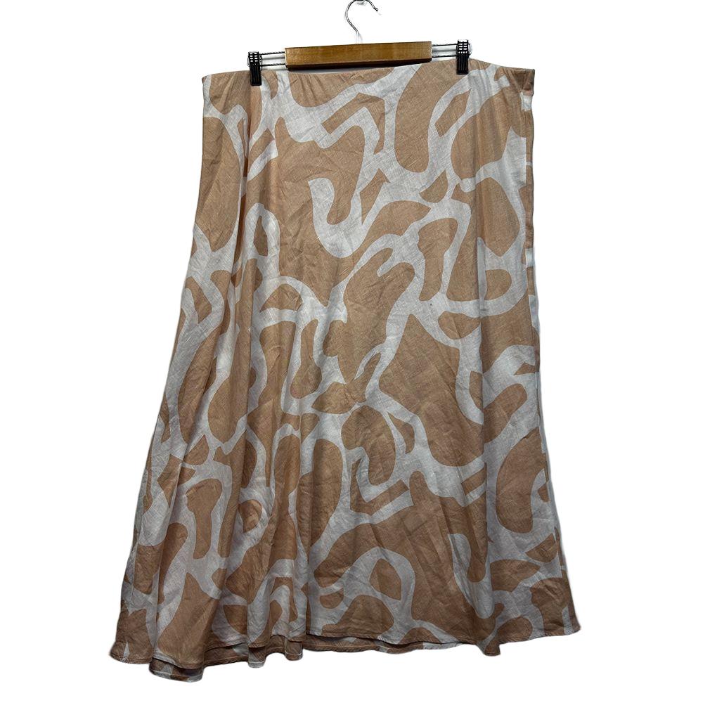 Target Beige Linen Midi Skirt - Size 20