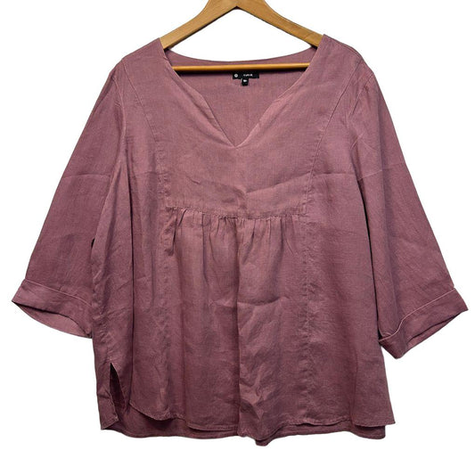 Target Curve Pink Linen Top - Size 18