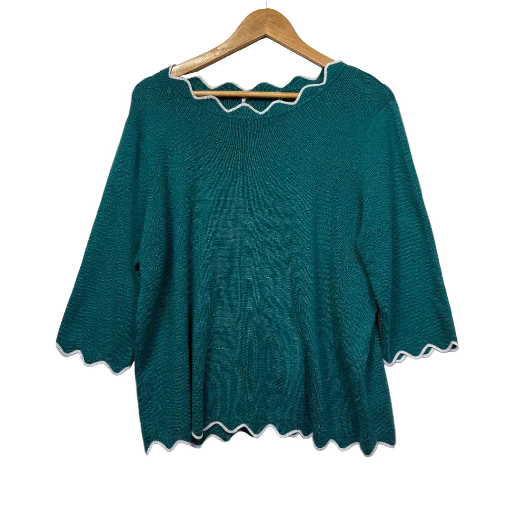 Teal Cotton Knit Top - Size 14/16
