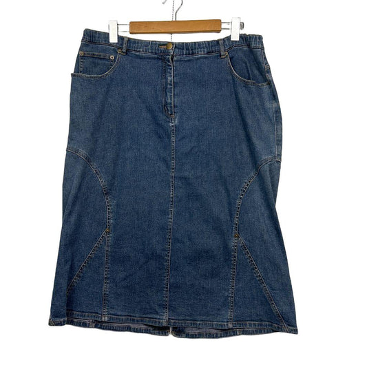 The Clothing Company Blue Cotton Denim Skirt - Size 16