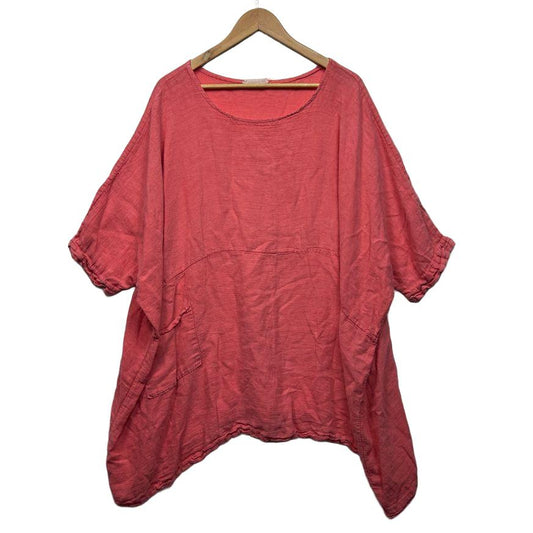 The Italian Cartel Coral Linen Top - 14/16
