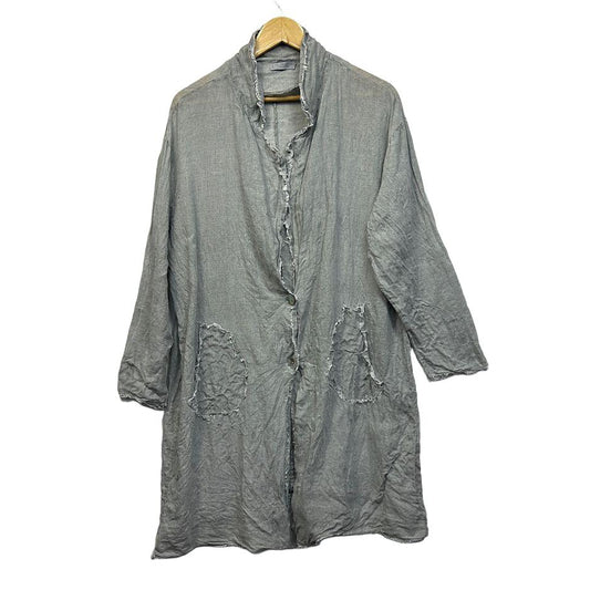The Lino Lounge Italian Grey Linen Jacket - One Size