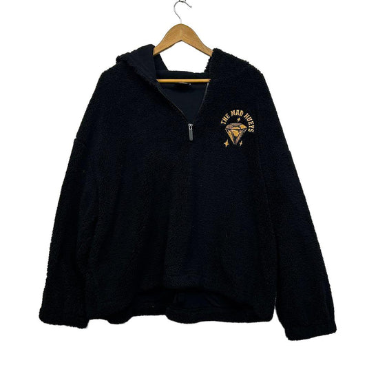 The Mad Hueys Black Sherpa Teddy Hoodie - Mens Size XL / Womens 16/18