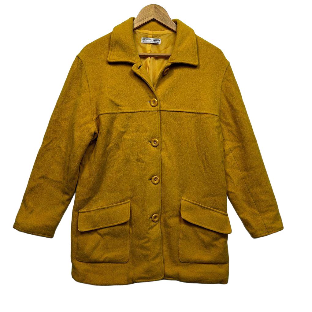 Vintage Wool Cashmere Mustard Coat - Size 12