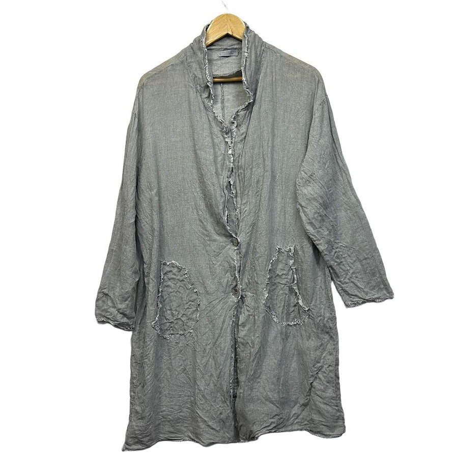 The Lino Lounge Italian Grey Linen Jacket - One Size