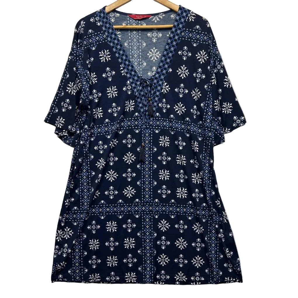 Tigerlily Navy Print Dress - Size L