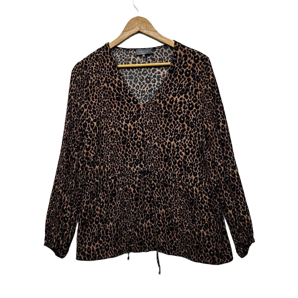 Tokito Brown Long Sleeve Top - Size 16