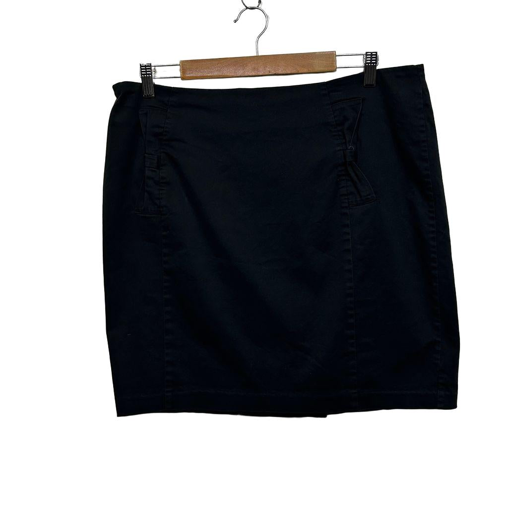 Tokito City Black Cotton Skirt - Size 18