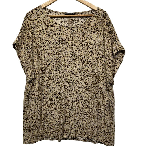 Tokito Curve Leopard Print Top - Size 20