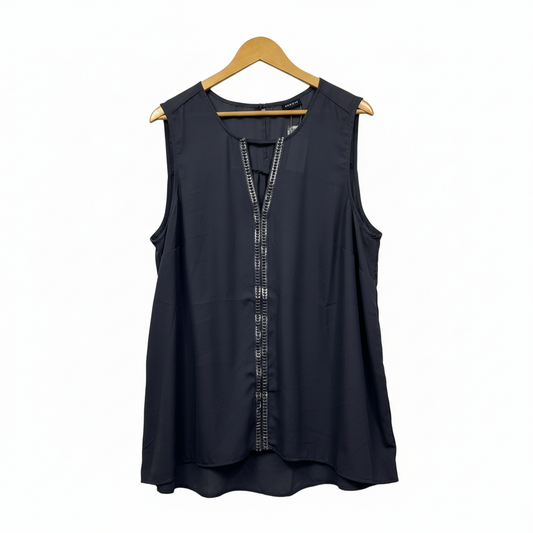 Torrid Charcoal Grey Embellished Sleeveless Top - Size 18/20