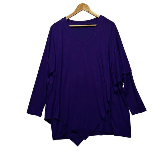 Tulio Purple Plus Size Layered Top - Size 22