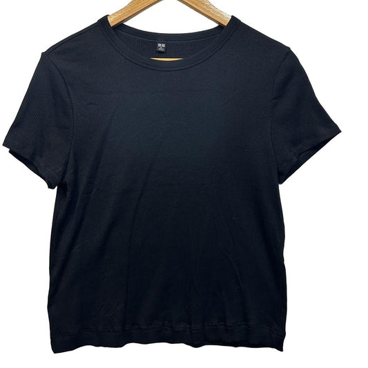 Uniqlo Black Ribbed Top - Size XL