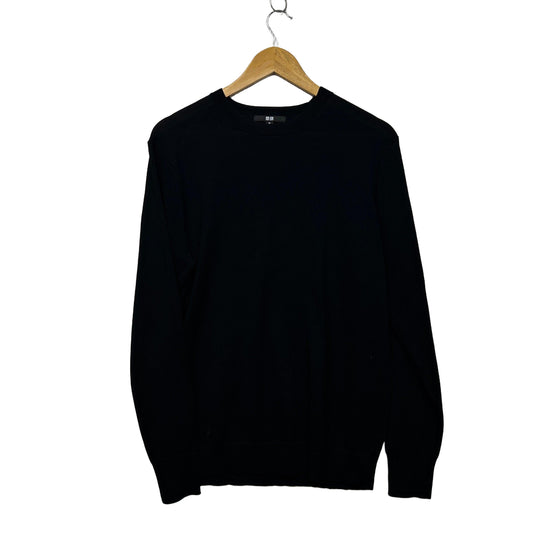 Uniqlo Black Unisex Wool Jumper - Size XL