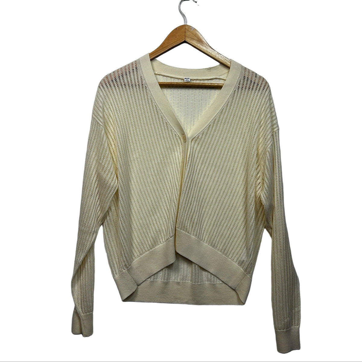 Uniqlo Cream Linen Cardigan - Size L