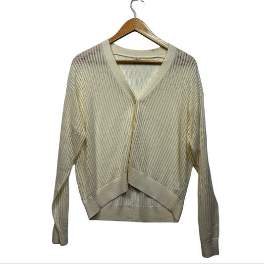 Uniqlo Cream Linen Cardigan - Size L