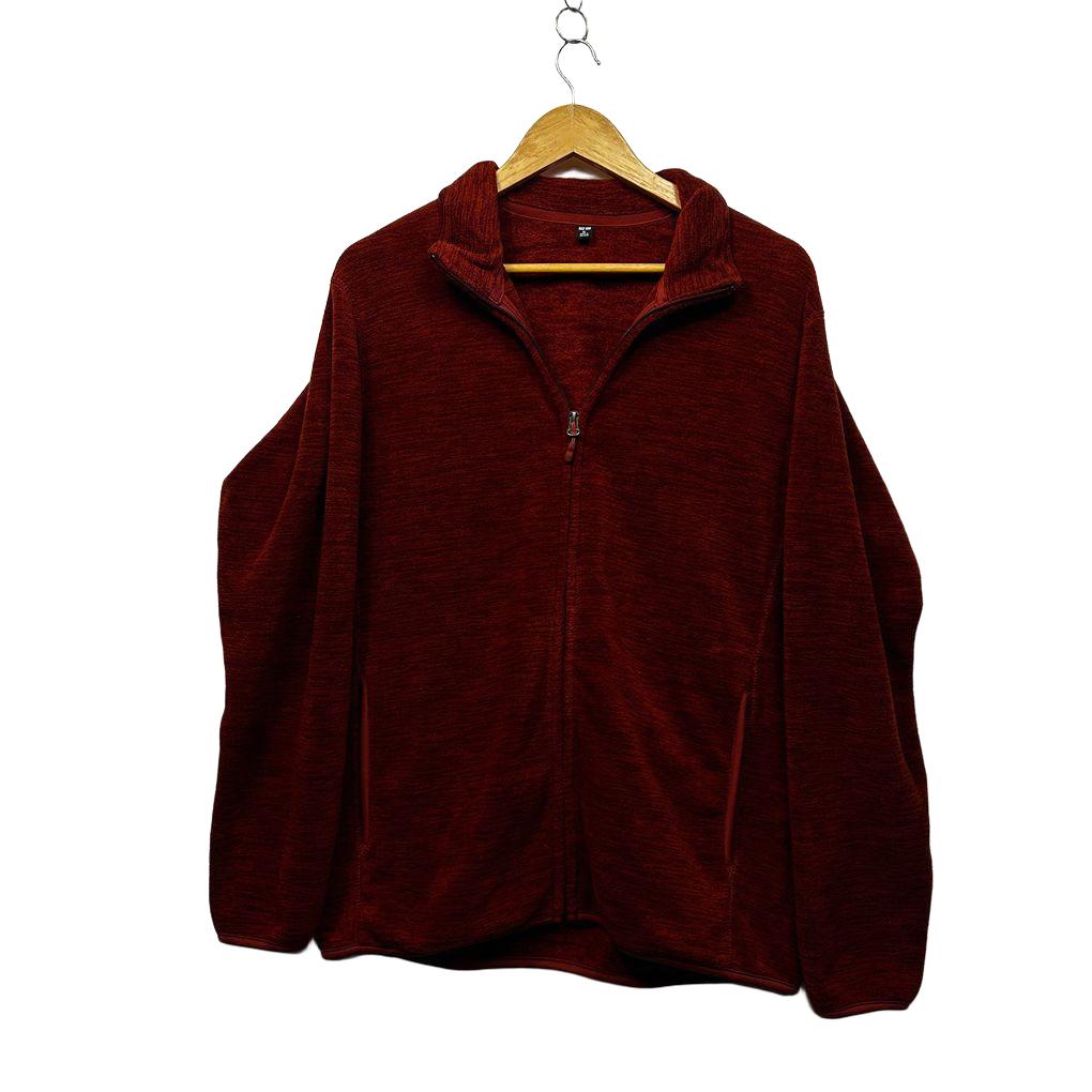Uniqlo Rust Fleece Jumper Jacket - Size XL