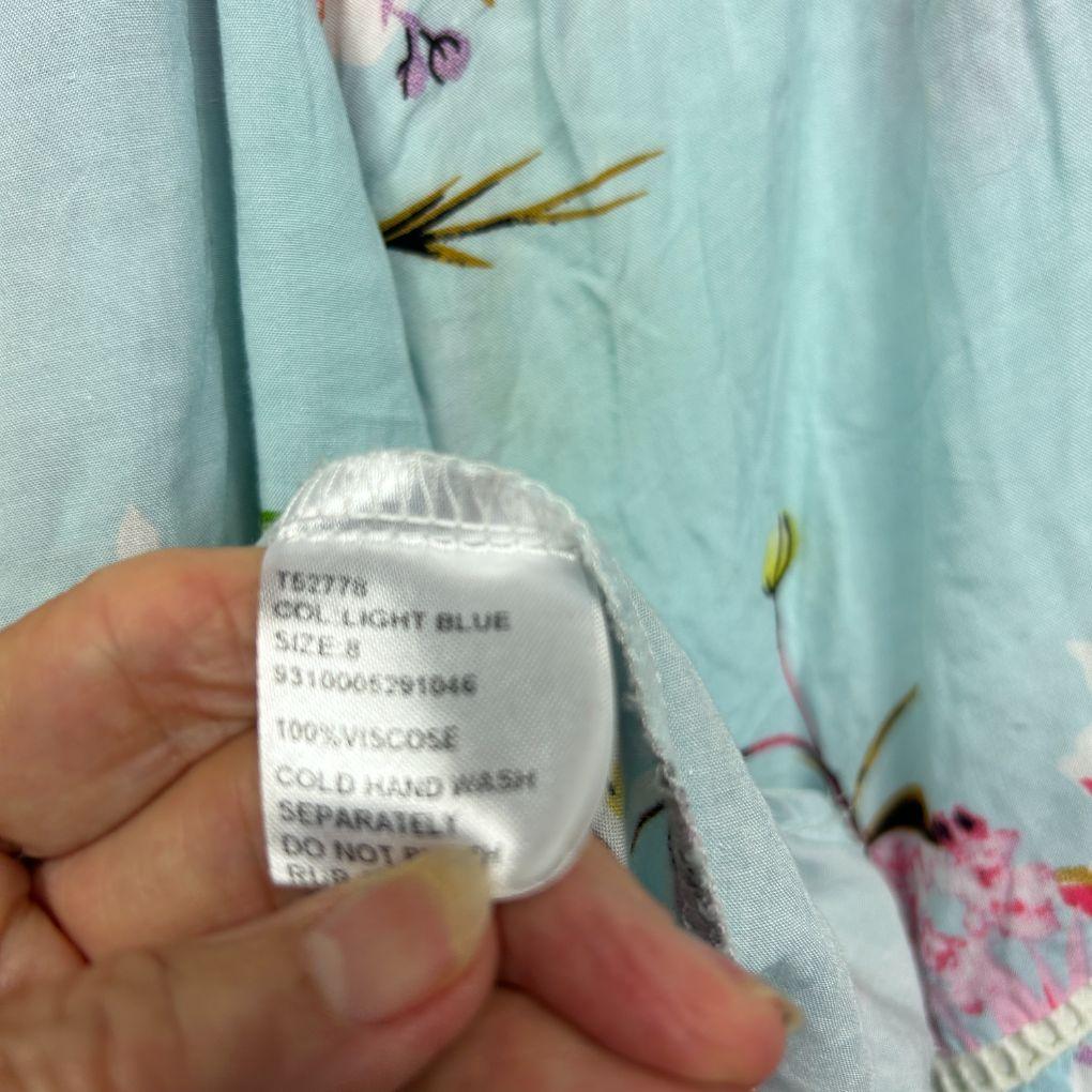 Carolina Morgan Blue Floral Top - Size 14/16