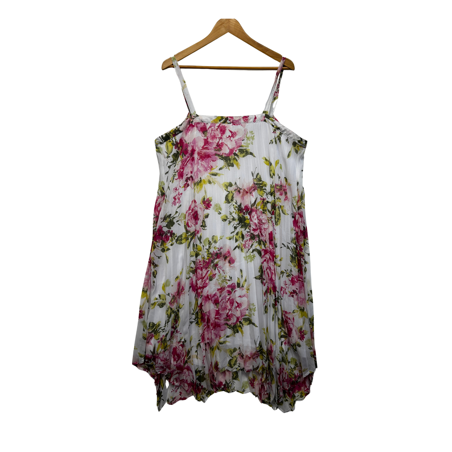 Millers White Floral Pleated Dress - Size 18
