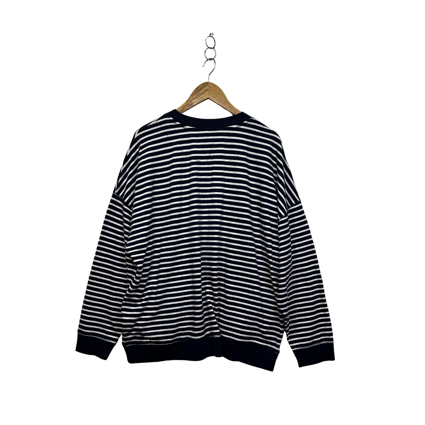 Millers Navy Striped Cotton Top - Size 22