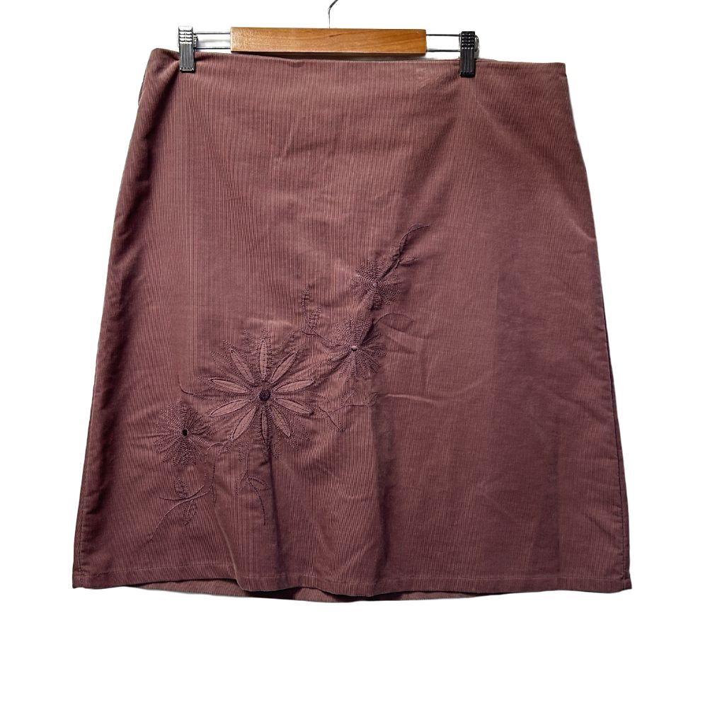 VIntage Suzanne Grae Dusty Pink Corduroy Skirt - Size 16/18