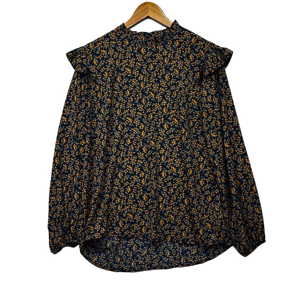 Valleygirl Navy Floral Top - Size 14