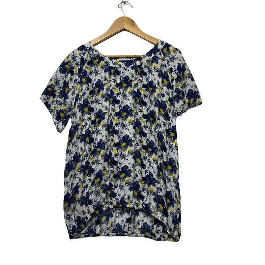 Vassalli Blue Multicolour Top - Size 16
