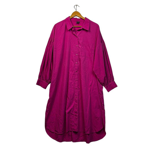 Vero Moda Curve Pink Plus Size Cotton Shirt Dress - Size 20