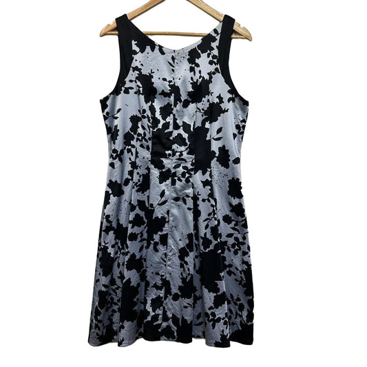 Veronika Maine Black Floral Dress - Size 14