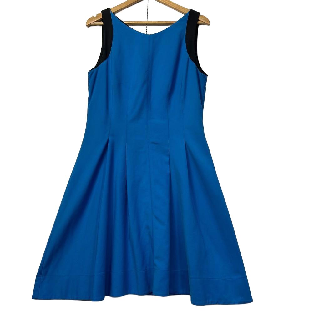 Veronika Maine Blue Cotton Dress - Size 14