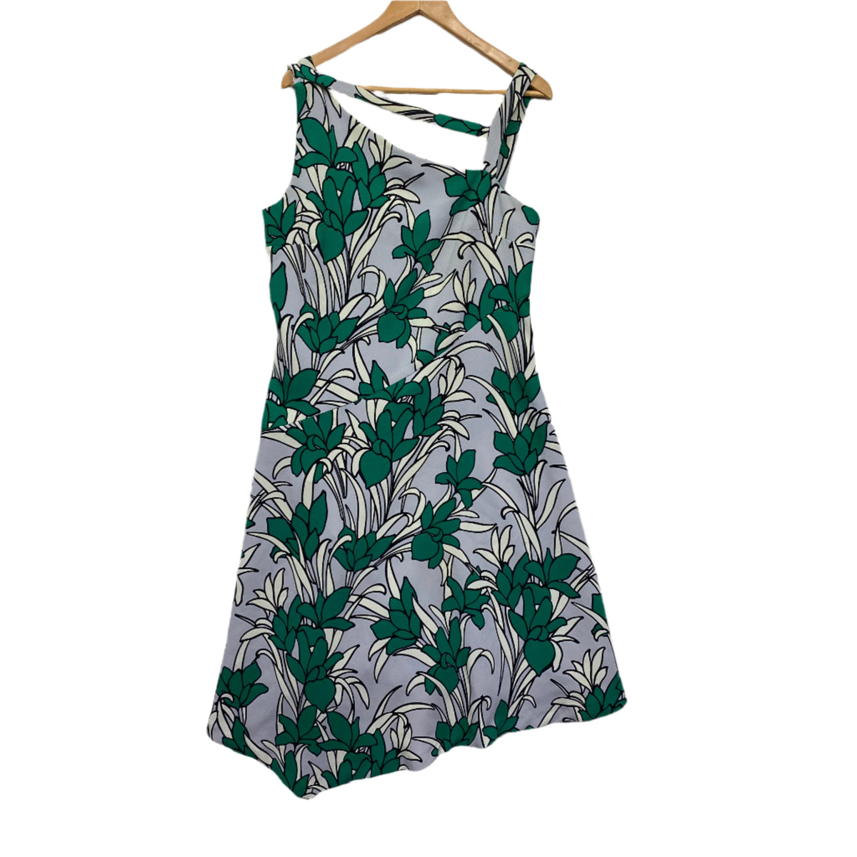 Veronika Maine Green White Floral Dress - Size 14