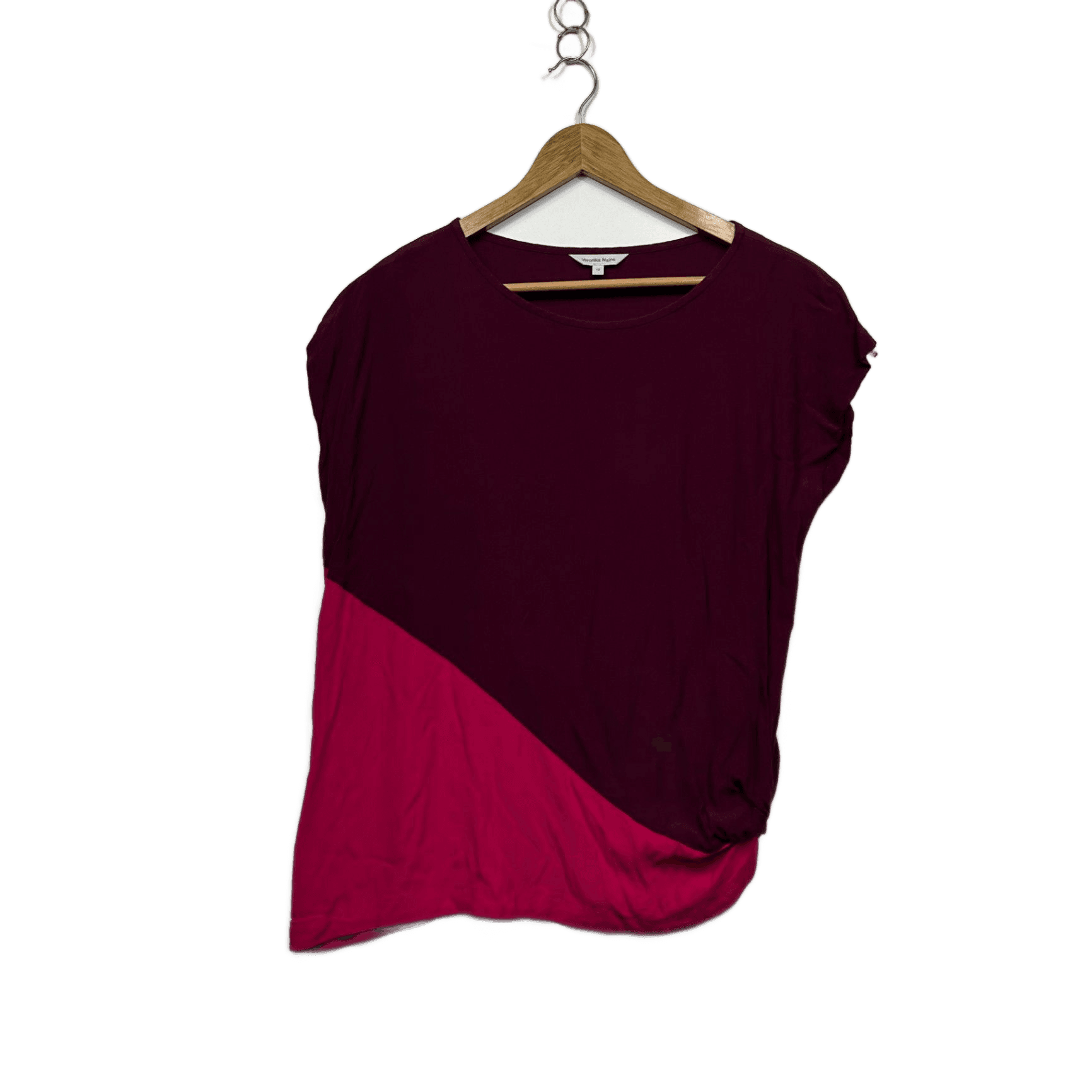 Veronika Maine Pink Plum Short Sleeve Top - Size 12