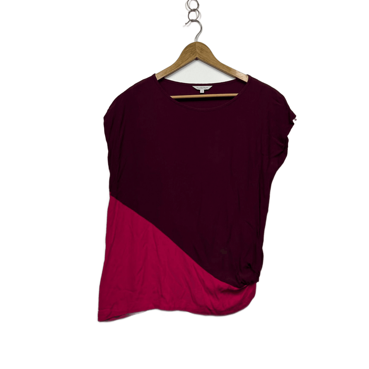 Veronika Maine Pink Plum Short Sleeve Top - Size 12