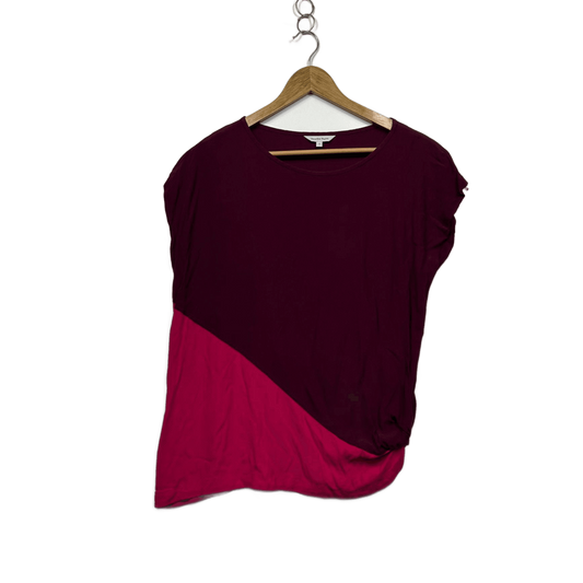 Veronika Maine Pink Plum Short Sleeve Top - Size 12