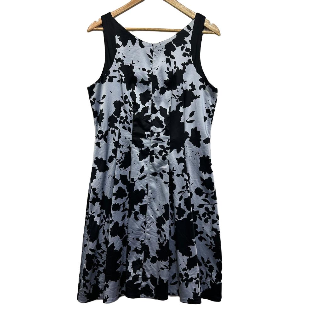 Veronika Maine Black Floral Dress - Size 14