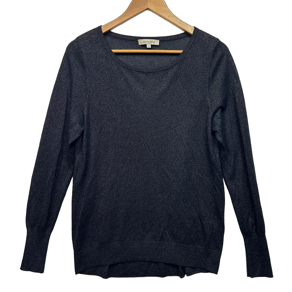 Veronika Maine Metallic Navy Top - Size L
