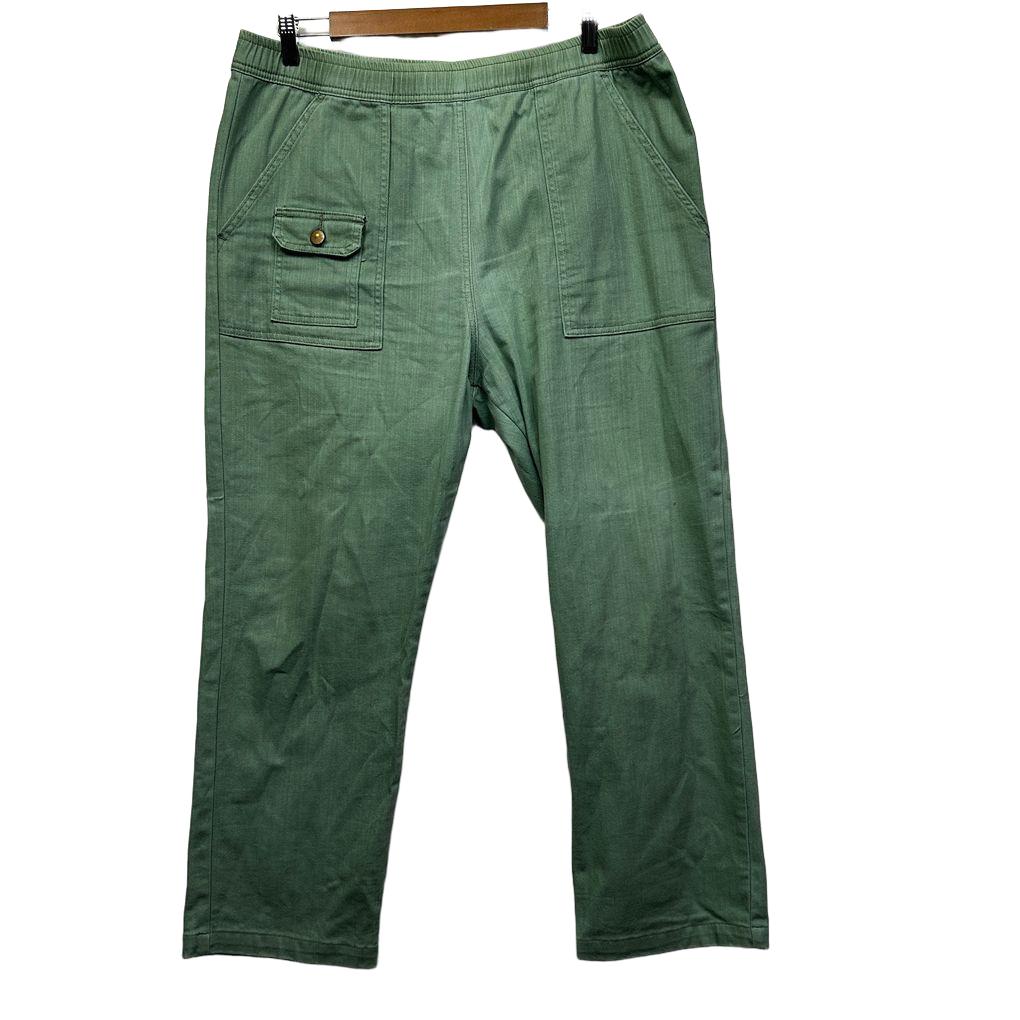 Victoria Hill Green Cotton Pants - Size 18