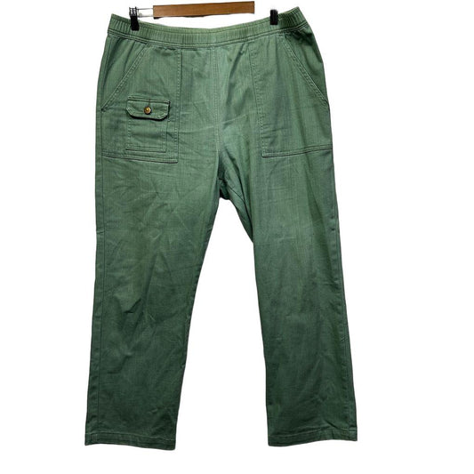 Victoria Hill Green Cotton Pants - Size 18