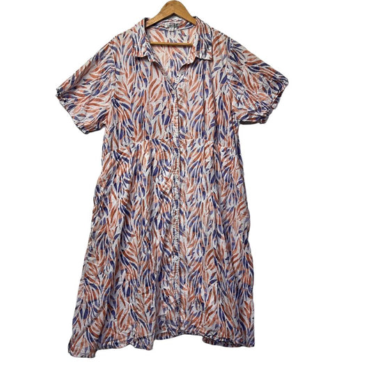 Victoria Hill Multicoloured Cotton Dress - Size 20