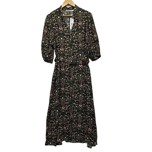 Vine Apparel Black Floral Dress - Size 14